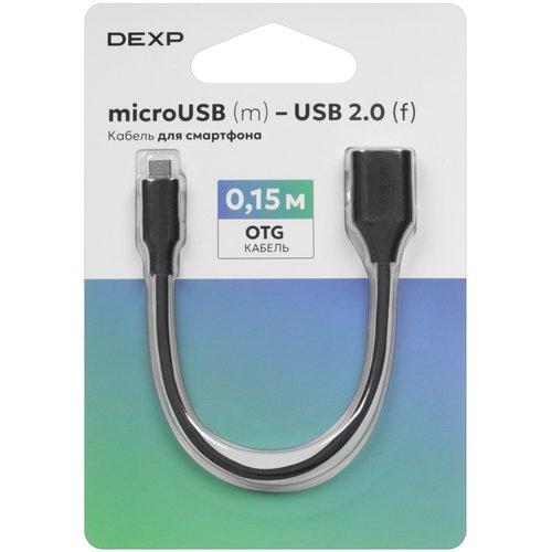 Cable DEXP micro USB-B - USB Type-A black 0.15 m