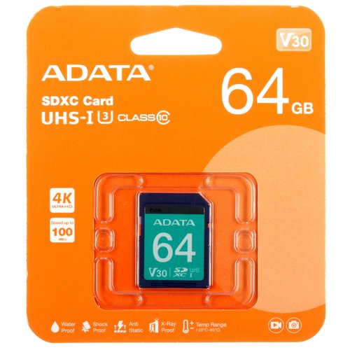 Xotira kartasi ADATA Premier Pro SDXC 64 GB [ASDX64GUI3V30S-R]