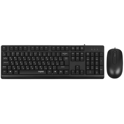 Клавиатура+мышь  проводная  RAPOO X130PRO черный