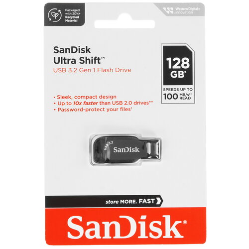 Память USB Flash 128 ГБ SanDisk Ultra Shift [SDCZ410-128G-G46]