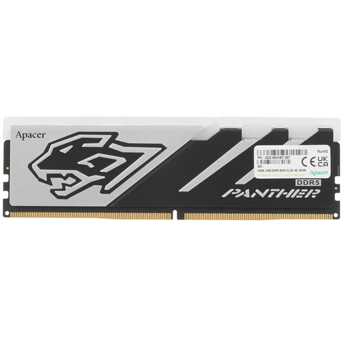 Оперативная память Apacer Panther RGB, DDR5, 16GB (1x16GB), 6000 MHz, CL40, с радиатором, черно-серый, RGB, фото2