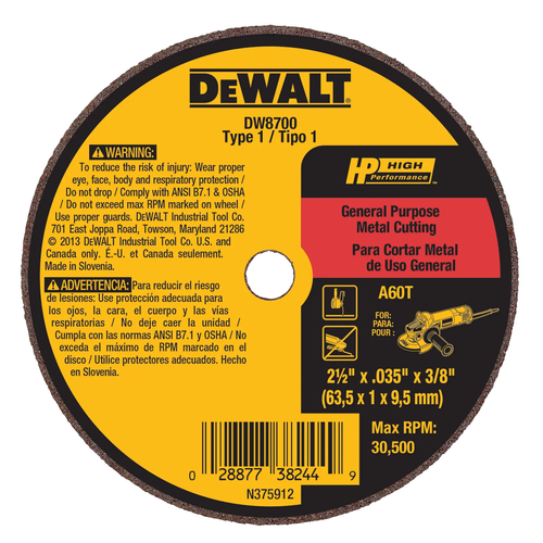 Диск отрезной DeWalt DW8700
