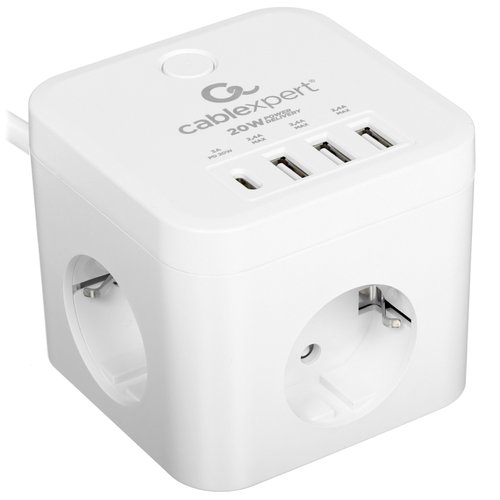 Сетевой фильтр Cablexpert CUBE-3-CU3-W-1.5 белый