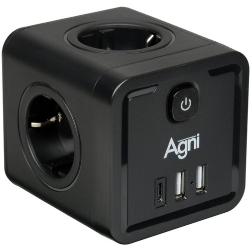 Разветвитель AGNI TP-WJ3U4E-C черный