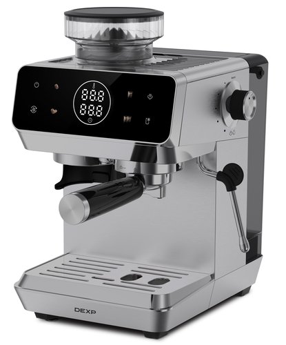 Кофеварка рожковая DEXP DEM-1820 серебристый