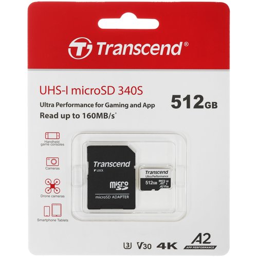 Карта памяти Transcend Ultra Perfomance 340S microSDXC 512 ГБ [TS512GUSD340S]