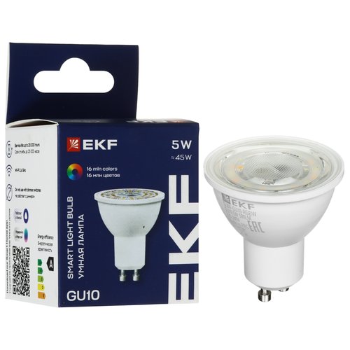 Умная светодиодная лампа EKF Connect RGBW GU10