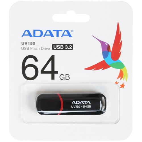 Память USB Flash 64 ГБ ADATA UV150 [AUV150-64G-RBK]