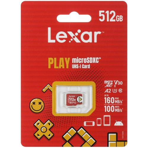 Карта памяти Lexar microSDXC 512 ГБ [LMSPLAY512G-BNNNG]