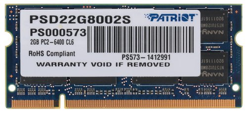 Оперативная память SODIMM Patriot Signature [PSD22G8002S] 2 ГБ