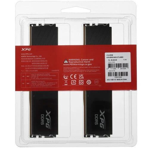 Оперативная память ADATA XPG Lancer Blade, DDR5, 16GB (2x8GB), 5600 MHz, CL46, ECC, с радиатором, черный, фото3