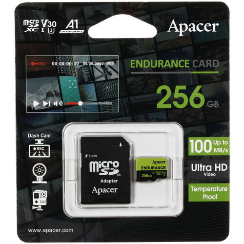 Карта памяти Apacer microSDXC 256 ГБ [AP256GEDM1D09-R]