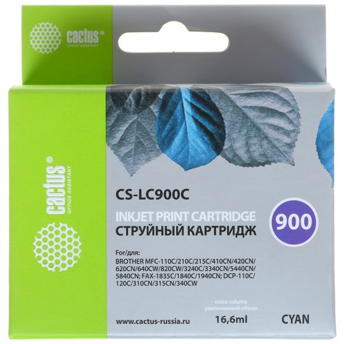 Картридж Cactus CS-LC900C голубой