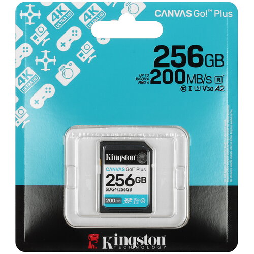Карта памяти Kingston Canvas Go! Plus SDXC 256 ГБ [SDG4/256GB]