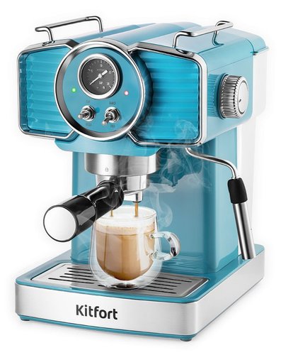Кофеварка рожковая Kitfort КТ-7125-2 голубой