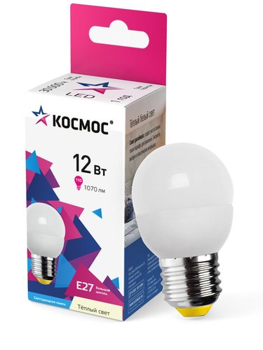 Лампа светодиодная Космос LkeLED12wGL45E2730