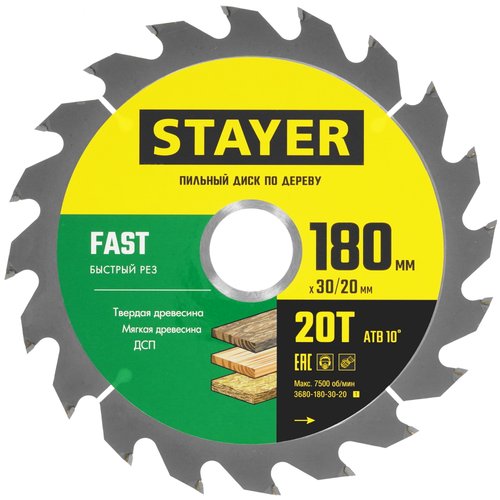 Диск пильный STAYER 3680-180-30-20_z01