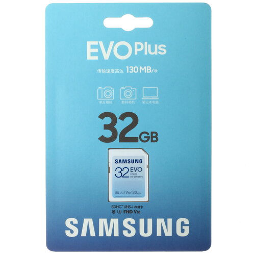 Карта памяти Samsung EVO Plus SDHC 32 ГБ [MB-SC32K/CN]