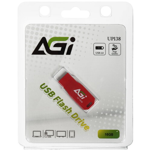 Память USB Flash 16 ГБ Agi UP138 [AGI016GARUP138-RT]