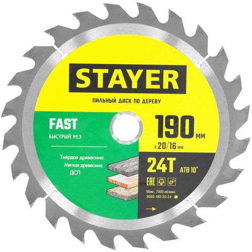 Диск пильный STAYER 3680-190-20-24_z01