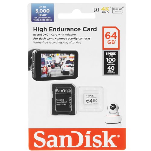 Карта памяти SanDisk High Endurance microSDXC 64 ГБ [SDSQQNR-064G-GN6IA]