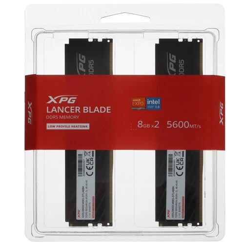 Оперативная память ADATA XPG Lancer Blade, DDR5, 16GB (2x8GB), 5600 MHz, CL46, ECC, с радиатором, черный, фото4