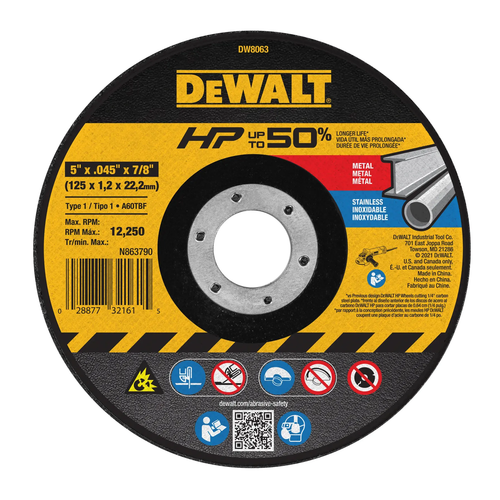Диск отрезной DeWalt DW8063