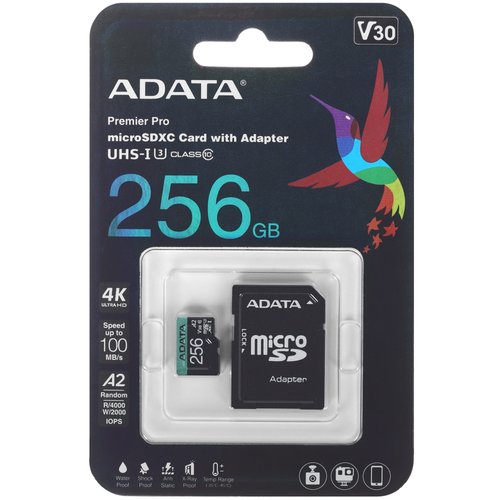 Карта памяти ADATA Premier Pro microSDXC 256 ГБ [AUSDX256GUI3V30SA2-RA1]