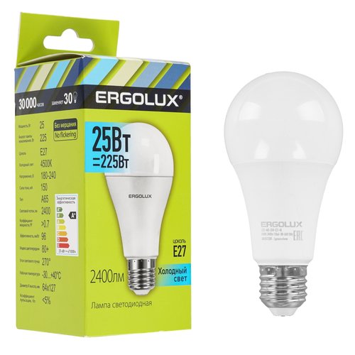 Лампа светодиодная Ergolux LED-A65-25W-E27-4K