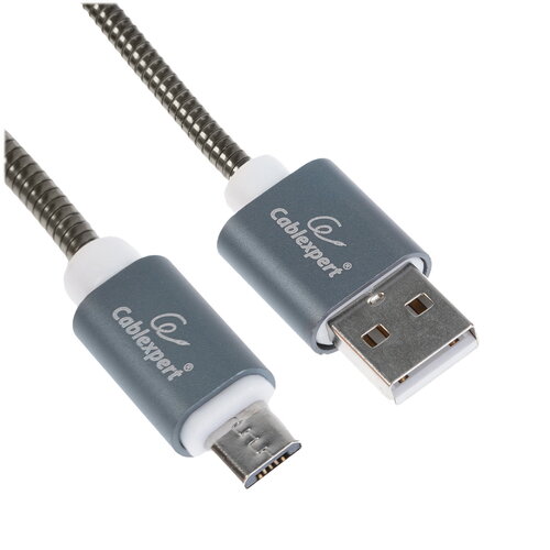 Кабель Cablexpert micro USB-B - USB Type-A серый 1 м