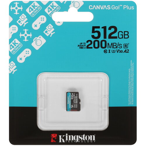 Карта памяти Kingston Canvas Go! Plus microSDXC 512 ГБ [SDCG4/512GBSP]