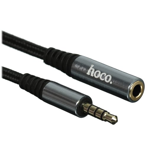 Кабель   Hoco jack 3.5 мм - jack 3.5 мм серый