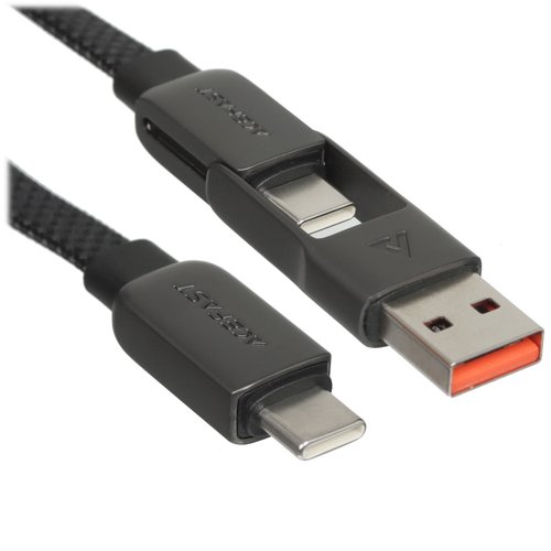 Кабель ACEFAST USB Type-A, USB Type-C - USB Type-A, USB Type-C черный 0.2 м