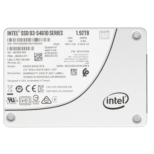 1920 ГБ Серверный SSD Intel D3-S4610 Series [SSDSC2KG019T801]
