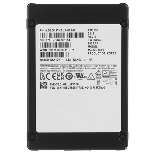 15360 ГБ Серверный SSD Samsung PM1653 [MZILG15THBLA]