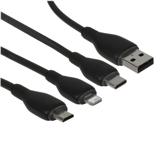 Кабель Baseus Lightning 8-pin, micro USB-B, USB Type-C - USB Type-A черный 0.8 м