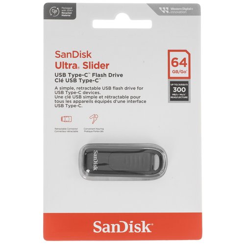 Память OTG USB Flash 64 ГБ SanDisk Ultra Slider [SDCZ480-064G-G46]