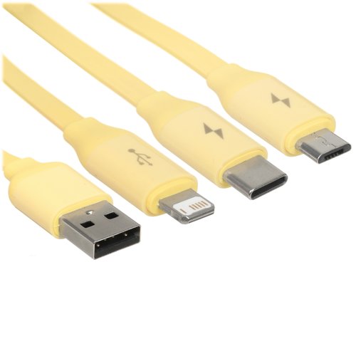 Кабель Baseus Lightning 8-pin, micro USB-B, USB Type-C - USB Type-A желтый