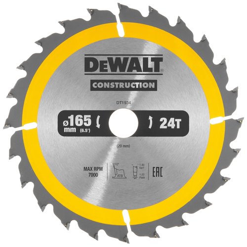 Диск пильный DeWalt CONSTRUCTION DT1934