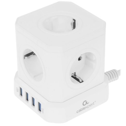 Сетевой фильтр Cablexpert TWR-5-U4-W-3 белый