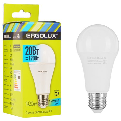 Лампа светодиодная Ergolux LED-A65-20W-E27-4K