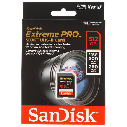 Карта памяти SanDisk Extreme Pro SDXC 512 ГБ [SDSDXDK-512G-GN4IN]