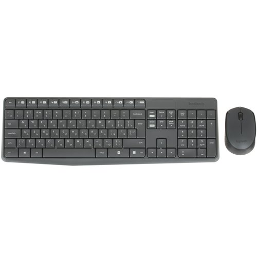 Клавиатура+мышь беспроводная   Logitech MK235 Wireless Combo серый