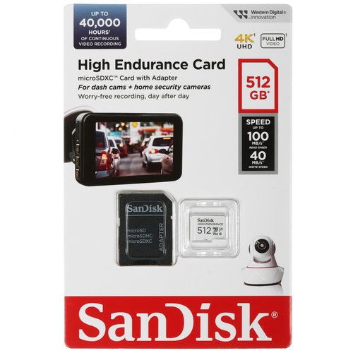 Карта памяти SanDisk High Endurance microSDXC 512 ГБ [SDSQQNR-512G-GN6IA]