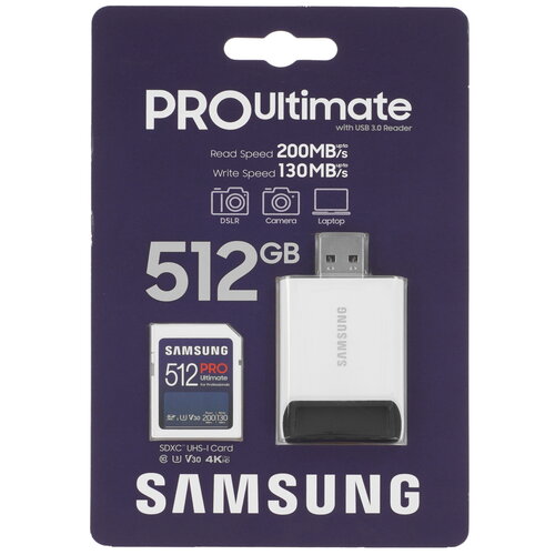 Карта памяти Samsung PRO Utimate SDXC 512 ГБ [MB-SY512SB/WW]