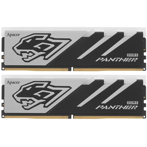 Оперативная память Apacer Panther RGB, DDR5, 32GB (2x16GB), 6000 MHz, CL40, с радиатором, черно-серый, RGB