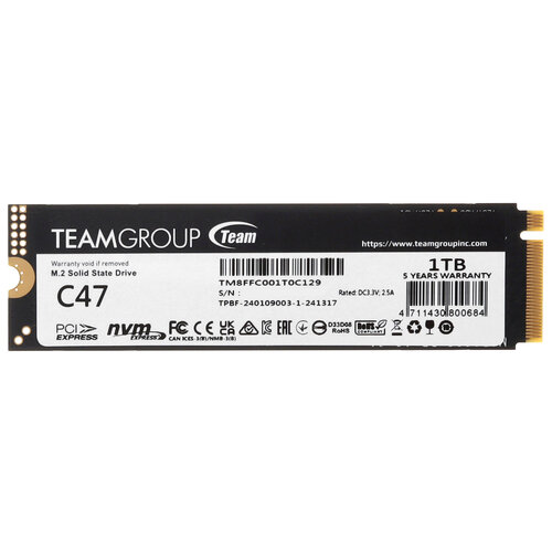 1000 ГБ M.2 NVMe накопитель TEAMGROUP T-CREATE CLASSIC C47 [TM8FFC001T0C129]