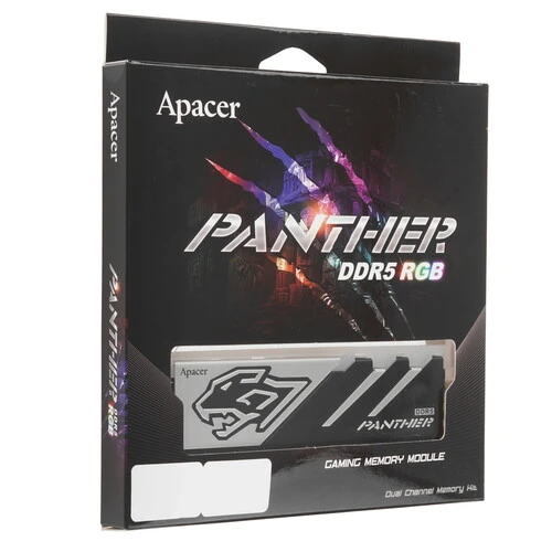 Оперативная память Apacer Panther RGB, DDR5, 32GB (2x16GB), 6000 MHz, CL40, с радиатором, черно-серый, RGB, фото3