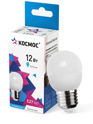Лампа светодиодная Космос LkeLED12wGL45E2745