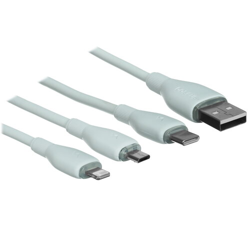Кабель Baseus Lightning 8-pin, micro USB-B, USB Type-C - USB Type-A белый 1.3 м
